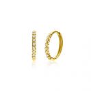 12mm ZINZI Gold 14 krt gouden oorringen bezet met witte zirconia's, luxe klapsluiting 12 x 1,5mm ZGO409