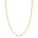 ZINZI Gold 14 krt gouden closed for ever schakelketting met tussenoog (3mm breed) 45cm ZGC470
