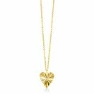 ZINZI Gold 14 krt gouden ketting 45cm met bewerkt hart hanger 15mm ZGC340