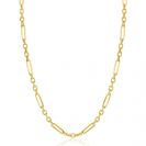 ZINZI Gold 14 krt gouden schakelketting met afwisselend lange paperclip schakels en ovale jasseron schakels (4mm breed) 45cm ZGC473
