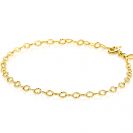 ZINZI Gold 14 krt gouden armband met bewerkte ovale schakels 3mm breed 19cm ZGA538