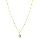 12mm ZINZI Gold 14 krt gouden hanger met ronde witte zirconia in bewerkt kastje ZGH560 (zonder collier)
