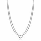ZINZI zilveren multilook ketting met gourmet schakels en open hart 40-43cm ZIC2516