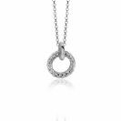 ZINZI zilveren hanger rond met touweffect 19mm ZIH2246 (zonder collier)