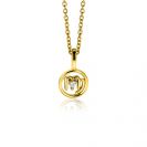 9mm ZINZI gold plated zilveren Maagd sterrenbeeldhanger bezet met witte zirconia ZIHY-MAA (zonder collier)