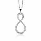 35mm ZINZI zilveren hanger Infinity bezet met witte zirconia's ZIH2570 (zonder collier)