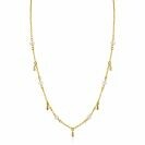 ZINZI gold plated zilveren ketting met witte zoetwaterparels en druppeltjes 42-45cm ZIC2753