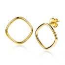 ZINZI zilveren trendy oorstekers 14K geel verguld 23mm vierkant open ZIO2094G