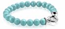 Zinzi zilveren parelarmband turquoise met sluiting 20cm ZIA401T-S