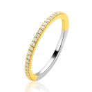 ZINZI goldplated zilveren aanschuifring (1,7mm breed) met een subtiele rij sprankelende zirkonia's ZIR2794Y