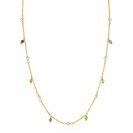 ZINZI gold plated zilveren ketting met witte parels en bungelende beads (5,5 mm) in frisse kleuren 42-45cm ZIC2705G