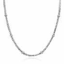 ZINZI zilveren vierkante schakel ketting 6mm breed afwisselend bezet met witte zirkonia's 45cm ZIC2678