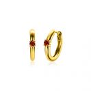 JANUARI oorringen 13mm gold plated met geboortesteen rood granaat zirconia
