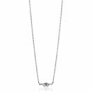 ZINZI zilveren schakel ketting met staafje en trendy knoop 45-48cm ZIC2613