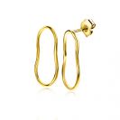 29mm ZINZI gold plated zilveren oorstekers met trendy organisch vorm ZIO-BF107
