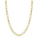 ZINZI goldplated zilveren schakelketting 45cm met speelse combinaties van ronde en ovale schakels ZIC2706G
