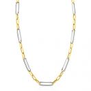 ZINZI zilveren bicolor schakelketting 45cm met ovale schakels 7mm breed ZIC2752