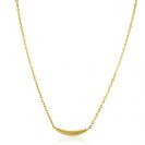ZINZI gold plated zilveren schakelkettinkje met grote veer. De veer staat symbool voor je vleugels uitslaan en vrijheid. 40-45cm ZIC2644G