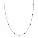 ZINZI zilveren fantasie ketting met 13 blauwe donuts en glanzende bolletjes 42-45cm ZIC2511
