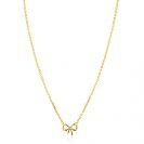 ZINZI gold plated zilveren ketting 42–45cm met sierlijke strik, bezet met witte zirkonia ZIC2724Y