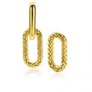 20 mm ZINZI gold plated zilveren oorbedels ovale vorm met touweffect ZICH2553G (zonder oorringen)