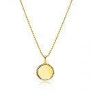 13.5mm ZINZI gold plated zilveren coin hanger met parelrand voor gravure ZIH2651G (zonder collier)