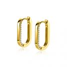 ZINZI gold plated zilveren luxe oorringen ovale vorm 20mm zijkant witte zirconia's ZIO2319Y