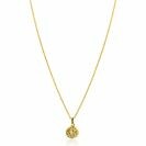 ZINZI gold plated zilveren ketting 42-45cm met zon hanger, bezet met witte zirkonia ZIC2741