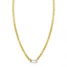 ZINZI gold plated zilveren jasseron ketting 42cm met ovale sluitring ZIC2377G