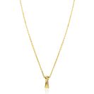 ZINZI gold plated zilveren ketting 45cm met luxe cross-over hanger (16mm) bezet met witte zirkonia's ZIC2801