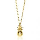 ZINZI zilveren ketting geel verguld ananas 42-45cm ZIC1699G