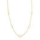 ZINZI goldplated zilveren ketting 45cm met glanzende sterren en witte pareltjes ZIC2780