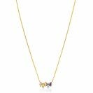 ZINZI gold plated zilveren ketting met multi-color rechthoekige kleurstenen 42-45cm ZIC2739