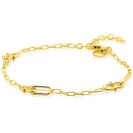 ZINZI gold plated zilveren schakelarmband met paperclip schakels en dubbele geknoopte schakels ZIA2798