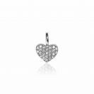 ZINZI zilveren hart hanger 13mm wit ZIH2139 (zonder collier)