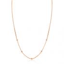 ZINZI rosé-plated zilveren gourmet ketting met vijf bolletjes 42–45cm ZIC2714R