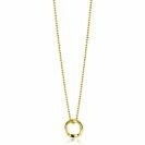 ZINZI gold plated zilveren bolletjes ketting met gladde hanger in ronde organische vorm 45-48cm ZIC2611G