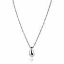 ZINZI zilveren schakel ketting met druppelvormige hanger (15mm) bezet met vier witte zirkonia's 42-45 cm ZIC2655