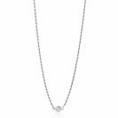 ZINZI zilveren koord ketting bezet met een ronde witte zirconia 40-45cm ZIC2461