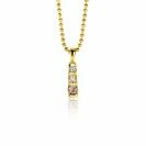 15mm ZINZI gold plated zilveren hanger bezet met champagne, peridot en witte zirconia ZIH2612 (zonder collier)