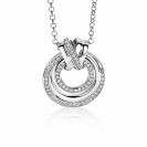 ZINZI zilveren hanger rond kruislings wit 27mm ZIH1791 (zonder collier)