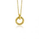 ZINZI zilveren hanger extra 14K geel verguld rond met touweffect 19mm ZIH2246G (zonder collier)