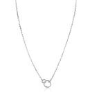 ZINZI zilveren ketting 45cm met verbonden hart en rondje ZIC2811