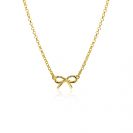 ZINZI gold plated zilveren jasseron ketting met strikje 41-45cm ZIC-BF124