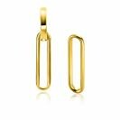 28mm ZINZI gold plated zilveren oorbedels open ovale vorm glad ZICH2416G (zonder oorringen)
