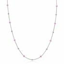 ZINZI zilveren fantasie ketting met 13 roze donuts en glanzende bolletjes 42-45cm ZIC2510