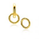 9,5mm ZINZI gold plated zilveren oorbedels ronde vorm met touweffect ZICH2594G (zonder oorringen)