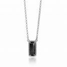 ZINZI zilveren jasseron collier met rechthoek zwart 42-45cm ZIC2113