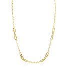 ZINZI gold plated zilveren ketting 45cm met paperclip schakels en dubbele geknoopte schakels ZIC2798