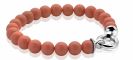 Zinzi zilveren parelarmband oranje met sluiting 20cm ZIA401K-S